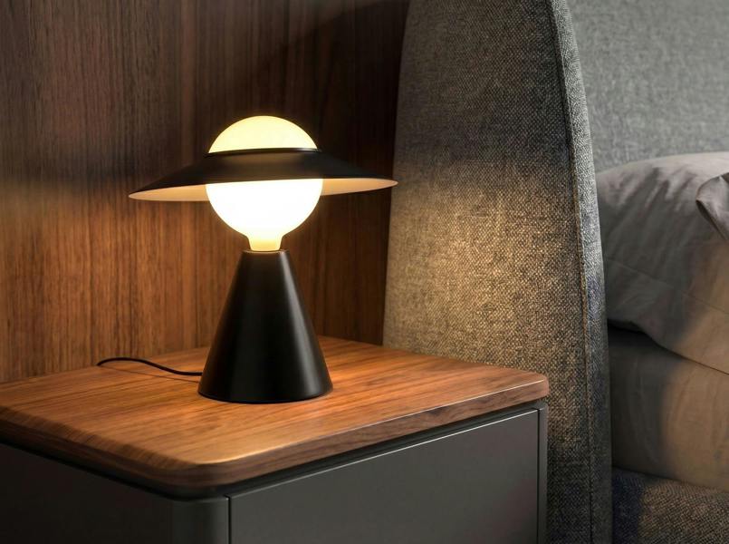 Angel Cerdá Table lamp in white glass and black steel 8089