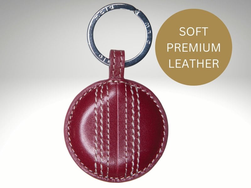 Mala Leather Edgbaston Cricket Ball Keyring – Hand Stitched – Gift Boxed