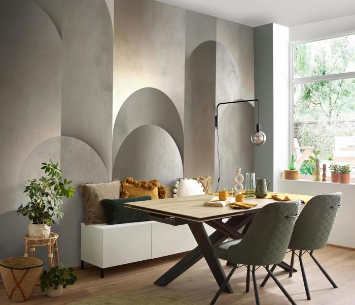 Silent Arches  - Digital wallpaper in light grey