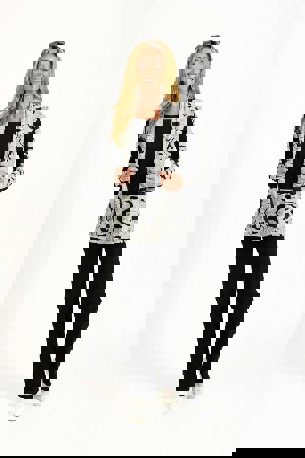 Mudflower Textured Bordered Top with Scarf