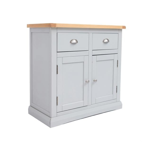 Loreo Light Grey 2 Drawer 2 Door Sideboard Chrome Cup Handle