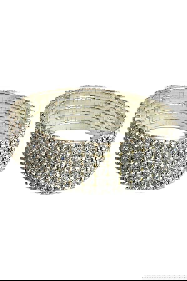 Paulo Due 5 Row Stretchy Diamante Bracelet