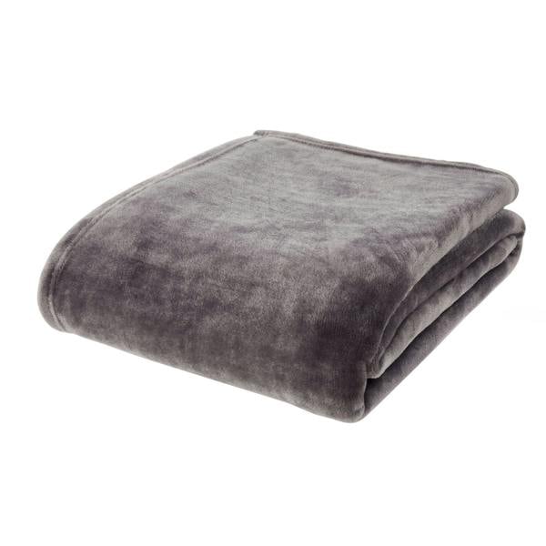 Velvet Raschel Throw Charcoal 200 x 240