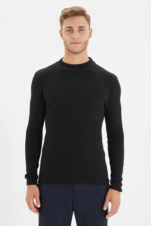 WOVCOR Half Turtleneck Ribbed Knit Men's Sweater