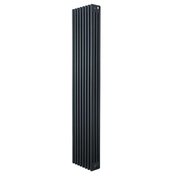 Traditional 4 column radiator in anthracite grey, 1800 x 380mm, featuring a sleek vertical design with a textured finish