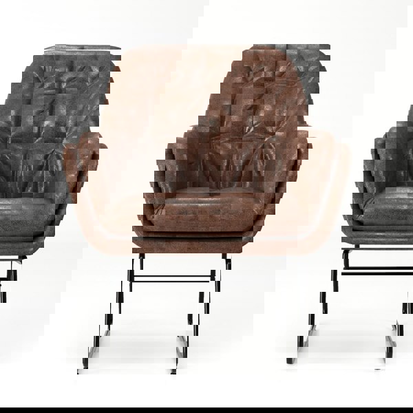 Double Layered Accent Armchair Metal Frame Occasional Chair Accent Chair Living and Home
