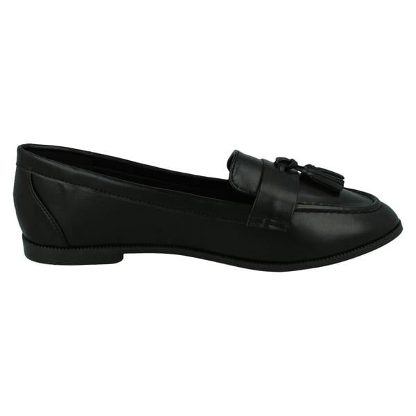 Spot On Ladies Spot On Tassel Trim Wide Fit Slip On Shoes F80560