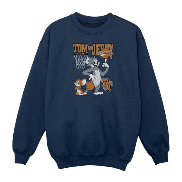 Tom and Jerry Boys Spinning Basketball Sweatshirt - Navy Blue