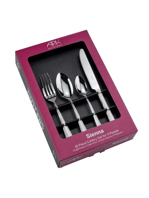 Arthur Price Kitchen 'Sienna' Stainless Steel 16 Piece 4 Person Gift Boxed Cutlery Set