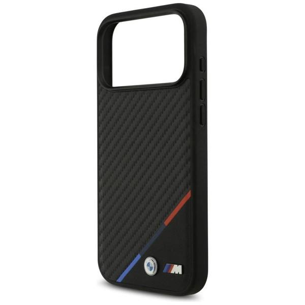 BMW M Carbon Tricolor Line Case with MagSafe for iPhone 17 Pro Max 6.9" Black - BMHMP17X23PUDTK