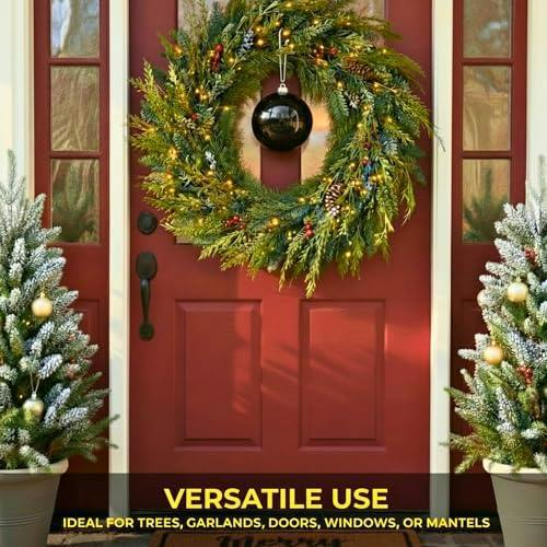 2cm Black Glossy Christmas Bauble for Tree, Mantelpiece and Festive Home Display image 5