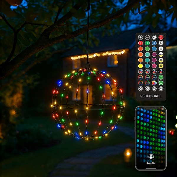 Xmas Haus RGB Mini Seed LED Multifunction Black Foldable Ball Light