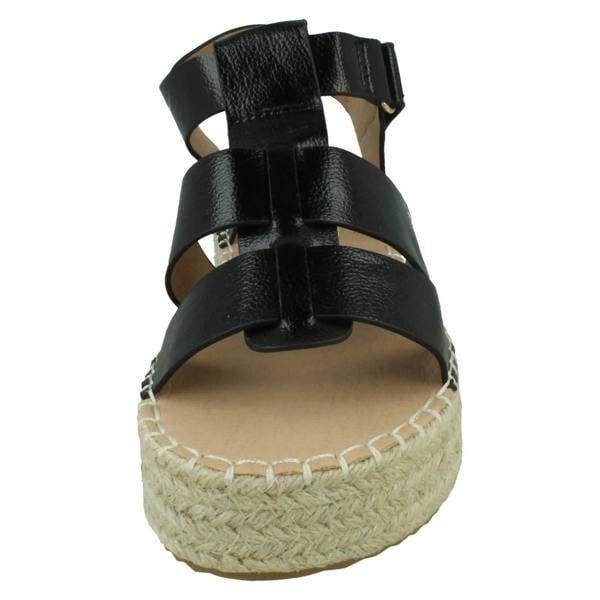 Down to Earth Ladies Down to Earth Gladiator Platform Espadrille with Ankle Strap F12084