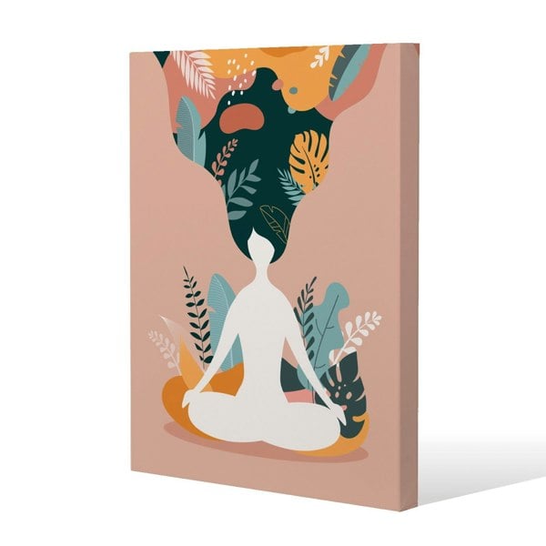 Benjamin Tate Design mindfulness, meditation and yoga Woman Slim Style Canvas Print  30x40cm , 15mm Slim Real wood.