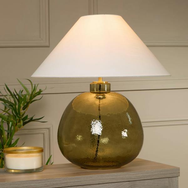 Large Green Glass Table Lamp