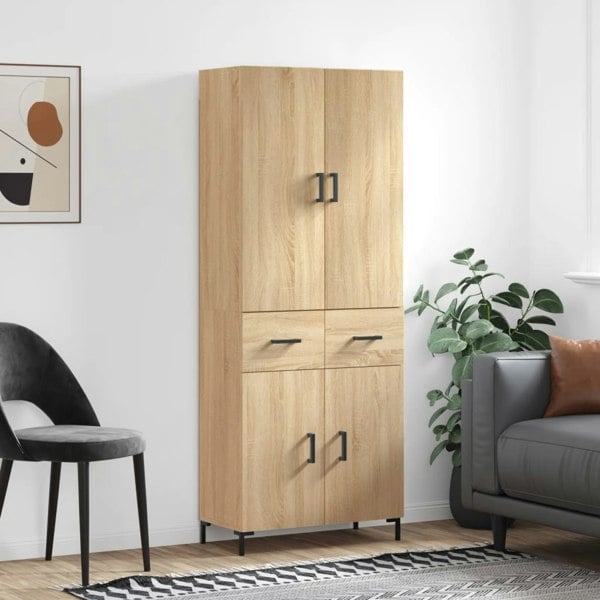 Berkfield Highboard Sonoma Oak 69.5x34x180 cm Engineered Wood