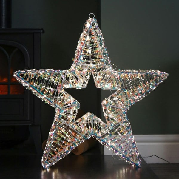 Samuel Alexander 60cm Light up Iridescent Shimmer Christmas Star with 1440 Warm White LEDs