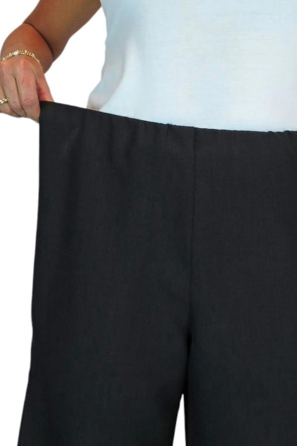 Paulo Due Women's Linen Look Wide Leg Split Hem Trousers