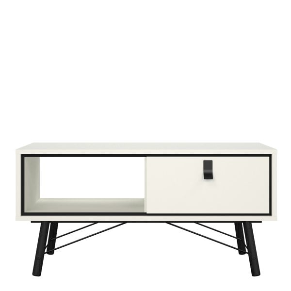 Furniture To Go Ry Coffee Table with 1 Drawer in Matt White