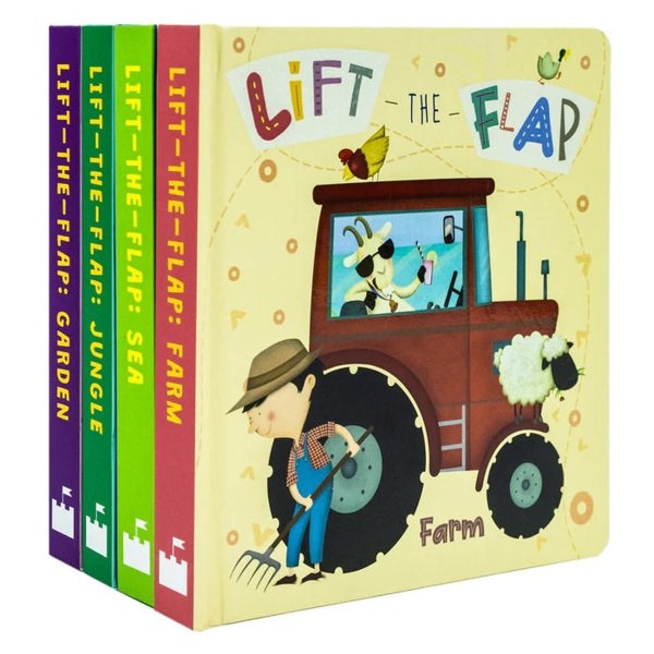 My First Lift the Flap 4 Board Books Set Farm, Sea, Garden, Jungle