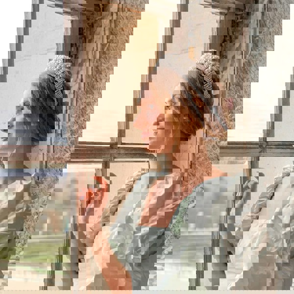 pearl padded headband for wedding guest