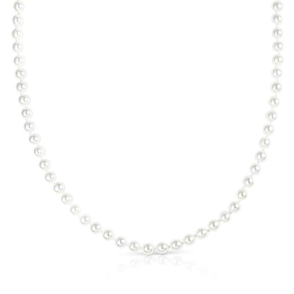 Zavana 24-inch Long Stylish Pearl Necklace for Women with White Shell Pearls