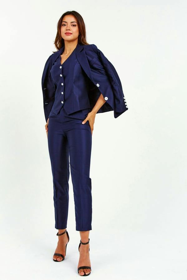 LuvForever Navy 3-Piece Trouser Suit