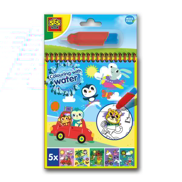 SES Creative Colouring with water book with water brush - Travel