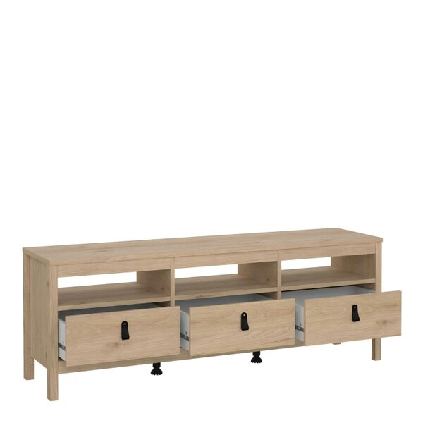 Wyld Haus Wildberry Natural Oak Wood TV Unit 3 Drawers