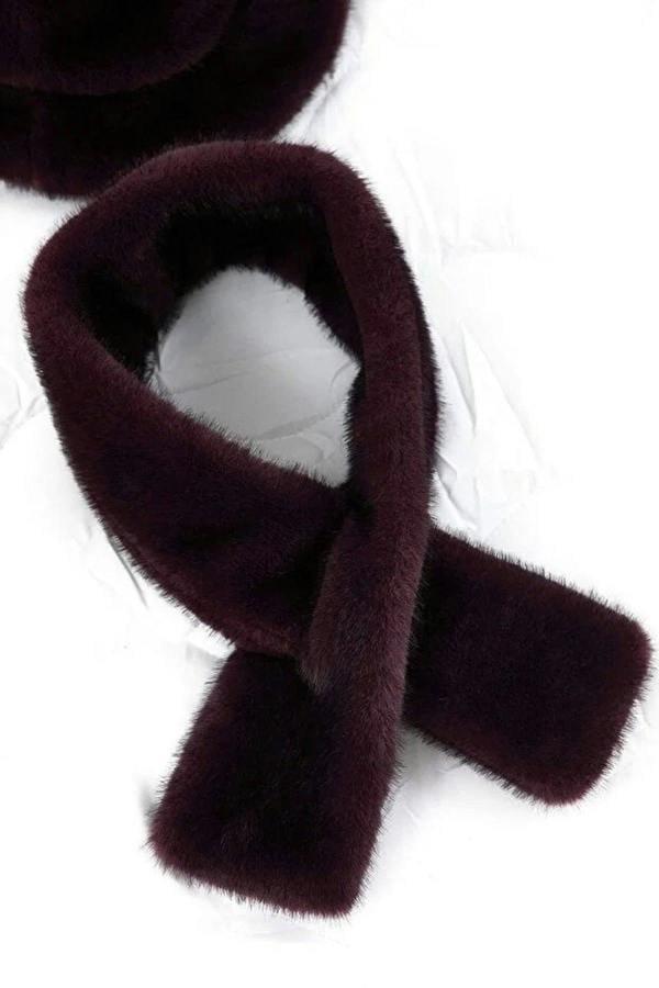 WOVCOR 2-Piece Fur Scarf-Hat Knit Set