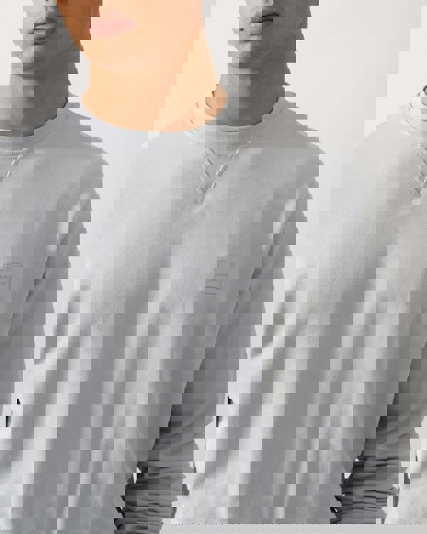 BOSS Orange Westart Mens Crew Neck Sweatshirt With Logo Patch - Light/Pastel Grey 053