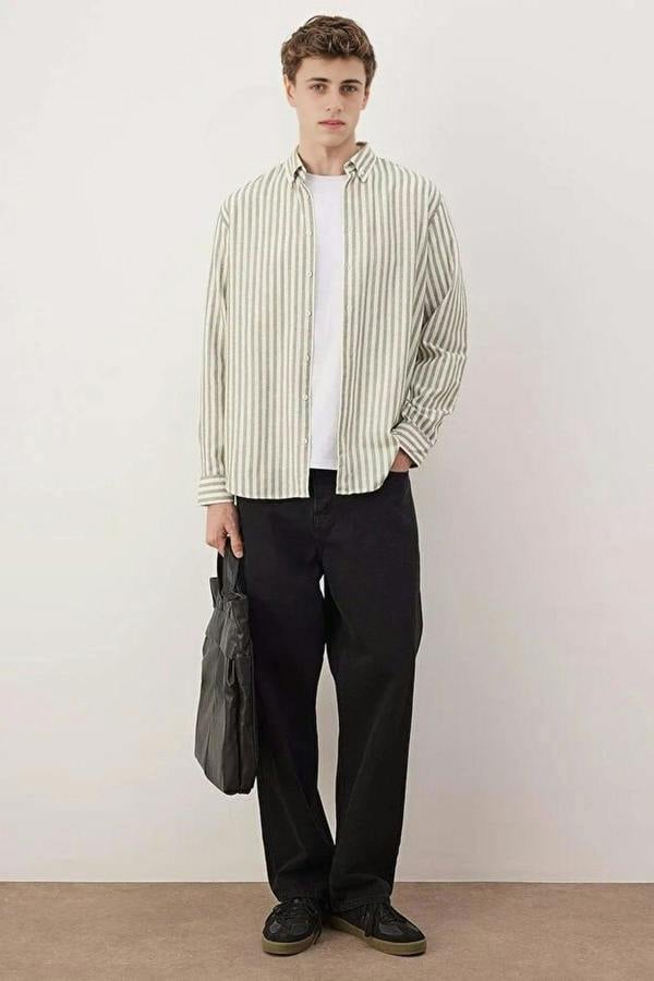 WOVCOR Regular Fit Striped Men’s Shirt