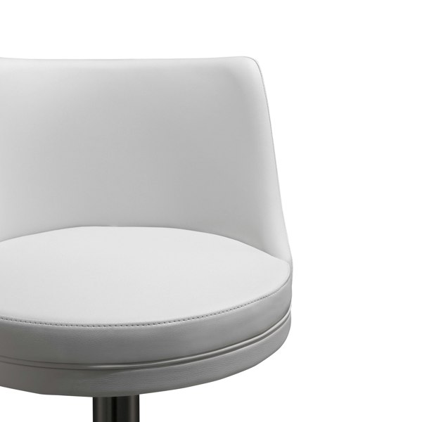 Furniture Edit Reagan White and Silver Adjustable Bar Stool