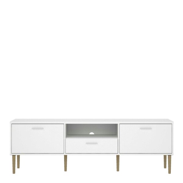 Wyld Haus Nagoya White Media TV Unit 2 Doors 1 Drawer 1 Shelf