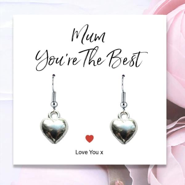 Aye Do Gifts Mum You're The Best Heart Earrings & Gift Card