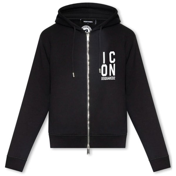 Dsquared2 Bold Icon Logo Zip-Up Hoodie - Black