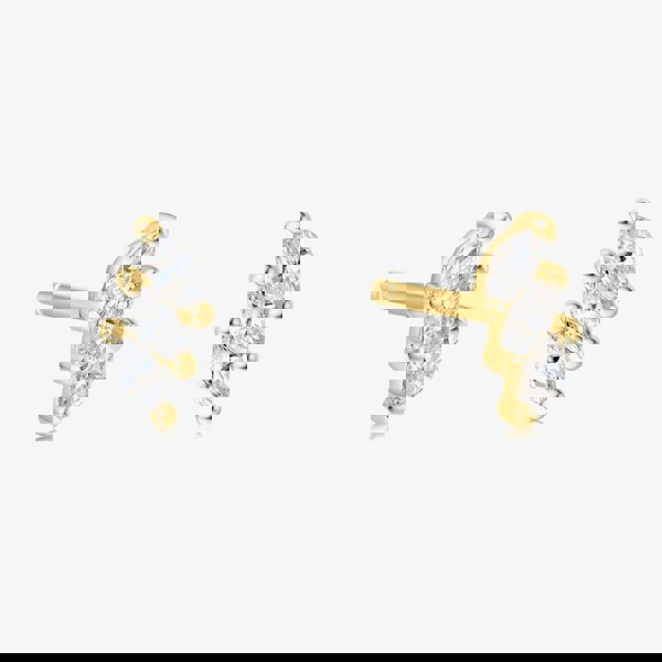 Ania Haie Chill Voyager 14ct Gold Plated Triple Marquise Stud Earrings E063-01G