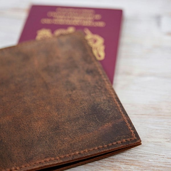 Paper High Buffalo Leather Passport Holder