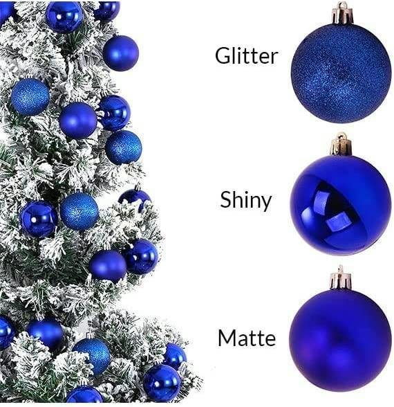 Shatterproof Blue Christmas Baubles, 5cm Festive Tree Decorations in 9 Pack and 18 Pack Options image 5