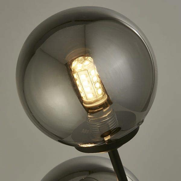 Pagazzi Lighting Navarro 2 Light Black & Smoked Glass Table Lamp