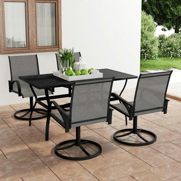 Berkfield 5 Piece Garden Dining Set Textilene and Steel