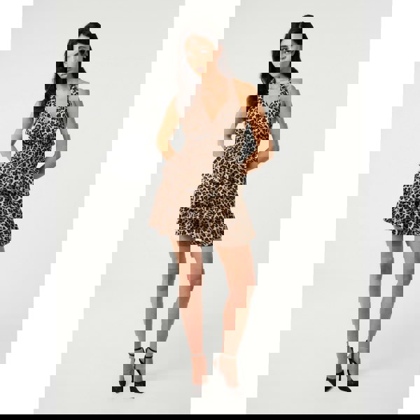 Pink Vanilla Halterneck Leopard Rara Dress