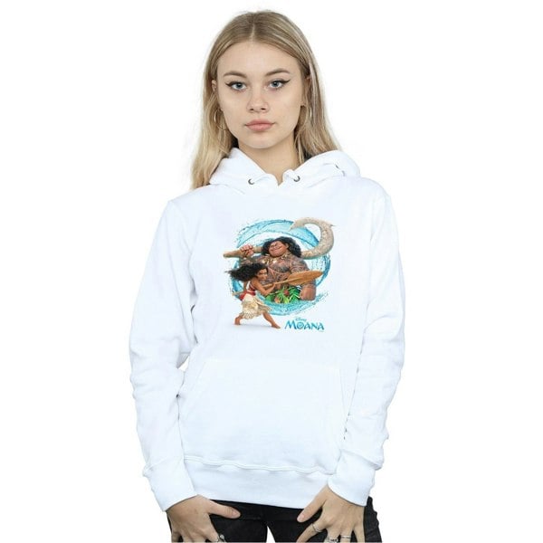 Disney Womens/Ladies Moana And Maui Wave Hoodie - White