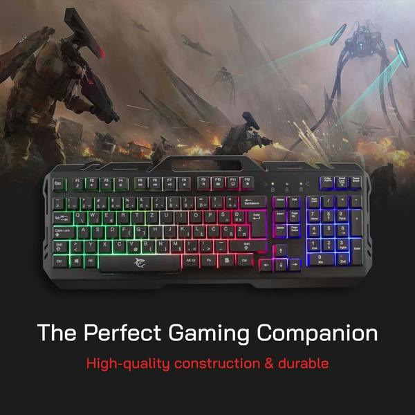 White Shark Gladiator 2 UK Wired Gaming Keyboard LED Backlit Black - GK-1923UK