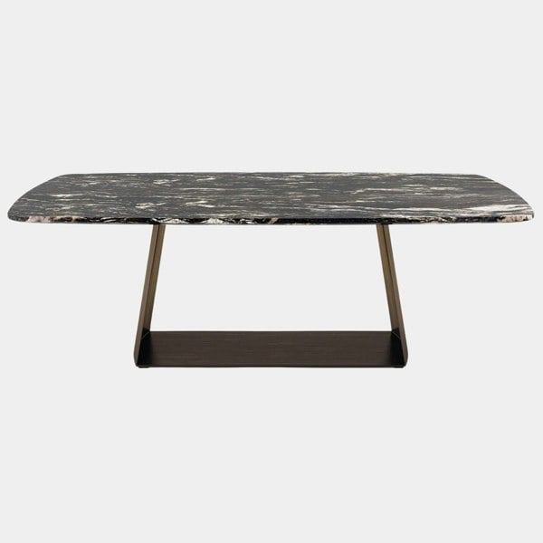 Cantori Mario Stone Luxury Dining Table with Patinated Bronze Base