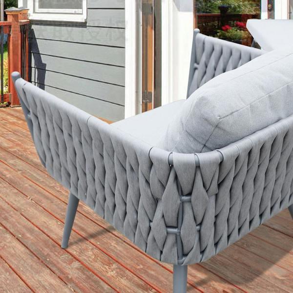 Groundlevel 4 Piece Woven Grey Furniture Set