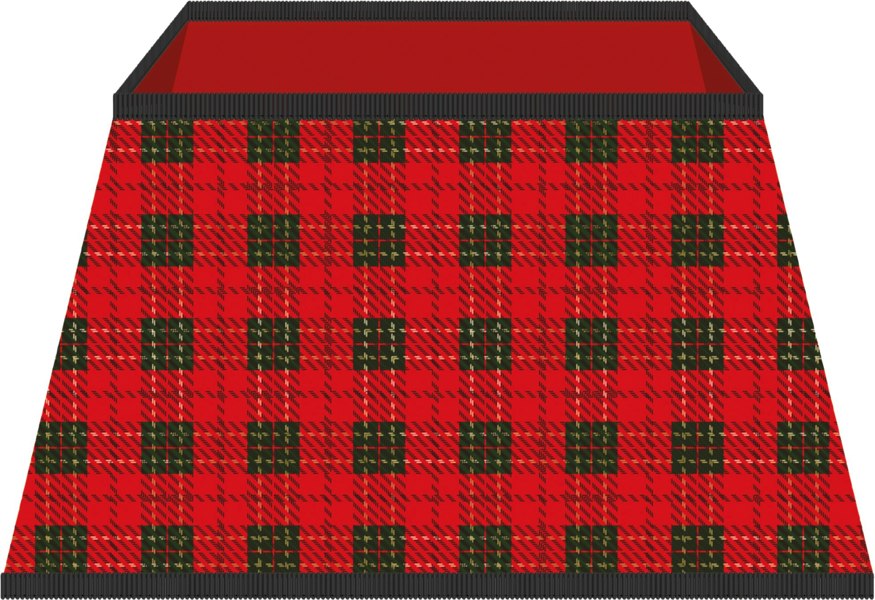 St Helens Christmas Tree Skirt Black and Red Chequered
