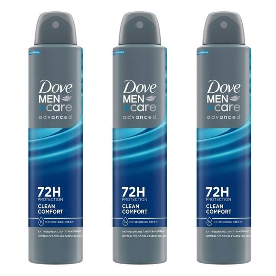 Dove Men+Care Dove Anti-Perspirant Men+Care Advanced Clean Comfort 72H Protection Deo, 3x200ml