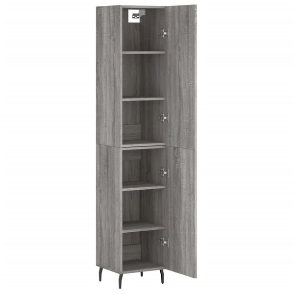 Berkfield Highboard Grey Sonoma 34.5x34x180 cm Engineered Wood