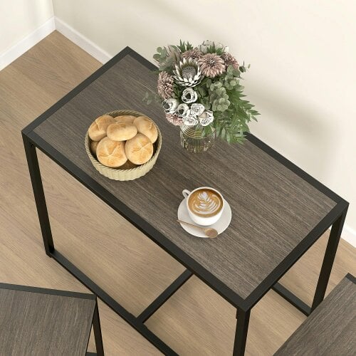 Wyld Haus Zikeba Wooden Grey Wood Effect Compact Dining Table And Chair Set